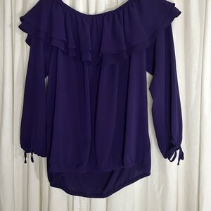 Michael Kors Purple Ruffle Blouse